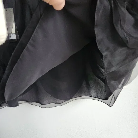 *NWT* Emporio Armani Black Silk Organza Mini Skirt - US 6  🇮🇹 - Picture 5 of 10